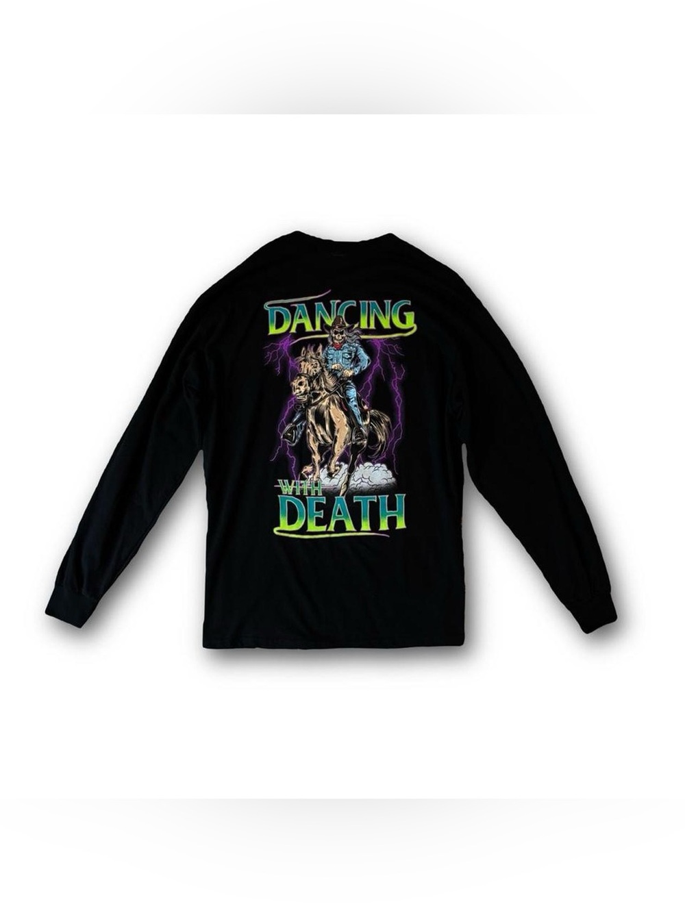 Dancing With Death Broken Promises Black Western Graphic Long Sleeve Tee